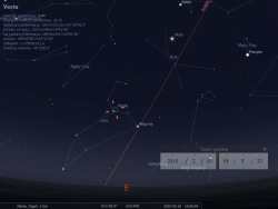 Niebo - pozycja planetoidy Westa w marcu na tle Lwa