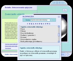 okno podręcznego słownika ydp, fizyka, pakiet multimedialny, nauka