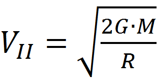 Wzór nr 2 - druga prędkość kosmiczna stała grawitacji, masa, kosmos