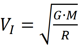 Wzór nr 1 - pierwsza prędkość kosmiczna stała grawitacji, masa, kosmos