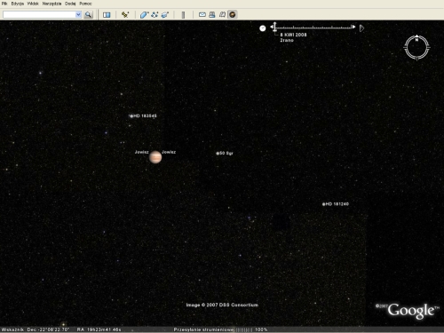 okno startowe programu niebo