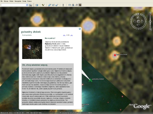 okno startowe programu niebo