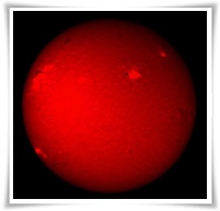 Obraz tarczy Słońca z 3 marca 2011r. w linach Hα - kliknij by powiększyć Gwiezdne Wrota - Sekcja Astronomiczna