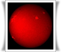 Obraz tarczy Słońca z 3 marca 2011r. w linach Hα - kliknij by powiększyć Gwiezdne Wrota - Sekcja Astronomiczna