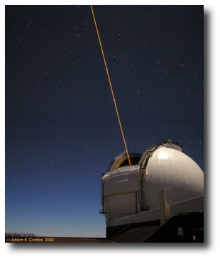 Optyka adaptywna - laser wyświetla sztuczną gwiazdę astrozagadka