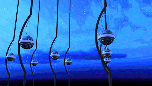 Artistic rendering of IceCube DOMs Credit: Jamie Yang. IceCube Collaboration